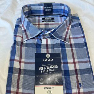 NWT Izod men's stretch Shirt, Blue, Size XL